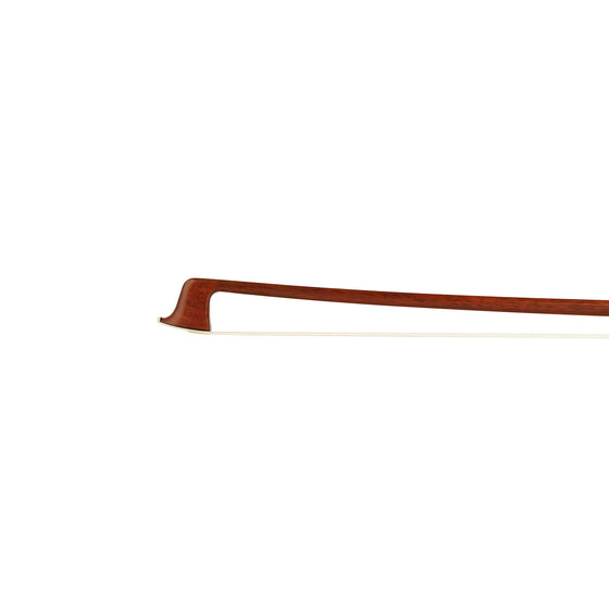 Forte Brazilwood Plus viola bass bow tip, featuring octagonal stick and white horsehair