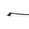 NeoTek Plus Carbon Fiber German style bass bow tip, featuring black matte finish stick and white horsehair