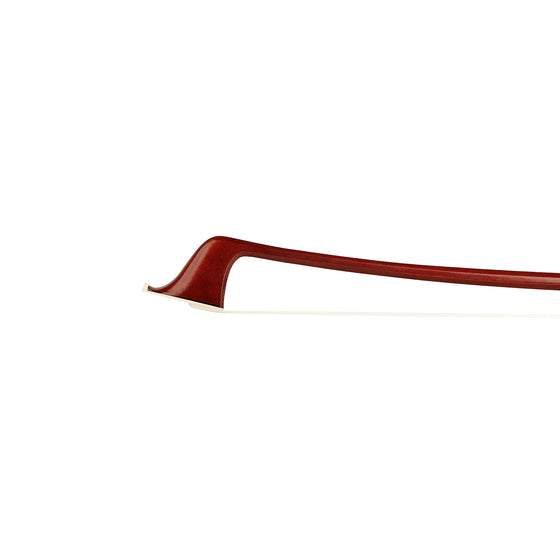 Forte Brazilwood Plus German style bass bow tip, featuring octagonal stick and white horsehair