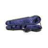 Cantana HiTech contour violin case open view black glossy finish dark blue velvet interior