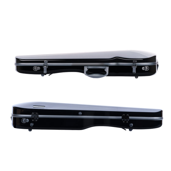 Cantana HiTech contour violin case front and back side views
