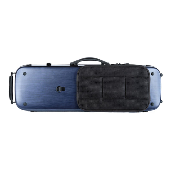 Cantana HiTech oblong violin case dark blue brushed finish removable backpack