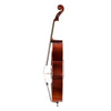 Exquisitus Solo 35 Cello Side view featuring Solid flamed Maple ribs