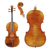 LOMBARDO "Cannone" Guarneri Violin Top, Back & Scroll, copy of Guarneri Del Gesu Cannone, featuring antique varnish, Solid Spruce with tight grains, Rosewood fittings, strings, and Solid flamed Maple back