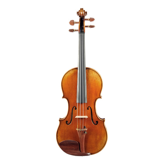 LOMBARDO "Cannone" Guarneri Violin Top, copy of Guarneri Del Gesu Cannone, featuring antique varnish, Solid Spruce with tight grains, Rosewood fittings, strings